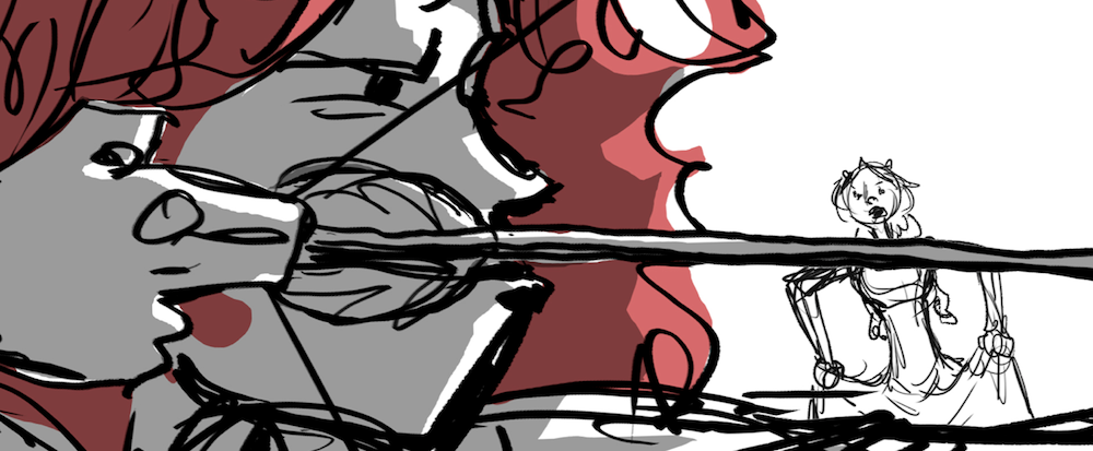 Merida shooting arrow storyboard art