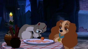 Tramp Shares Meatball Lady and the Tramp