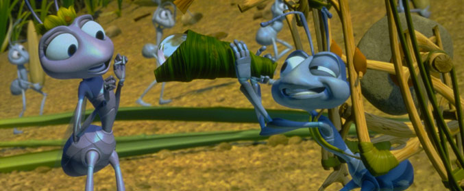Pixar film, Flik and Atta from A Bug's Life